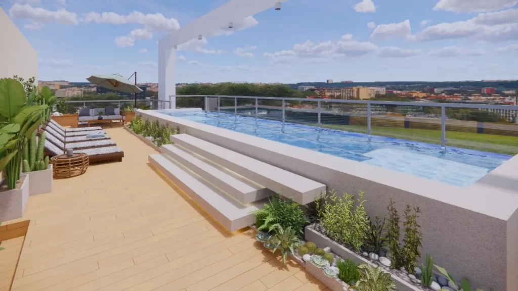 Piscina en la terraza